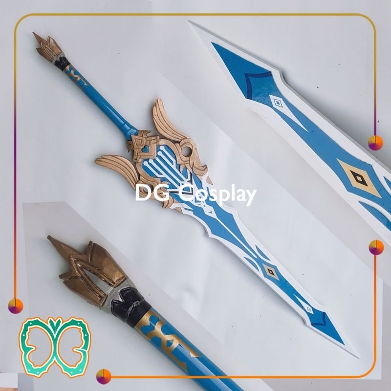 Genshin Impact Properti - Song Of Broken Pines - Eula Sword Cosplay - Mainan Pedang Kayu Replika