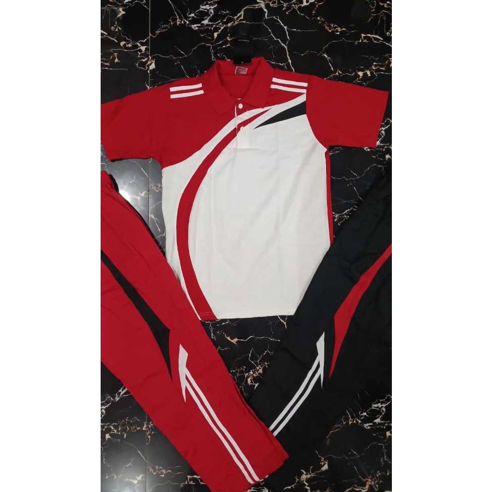 Siap Kirim Baju Seragam Training Olahraga Senam STEL  SET PNS Guru Perusahaan Lengan Pendek dan Leng