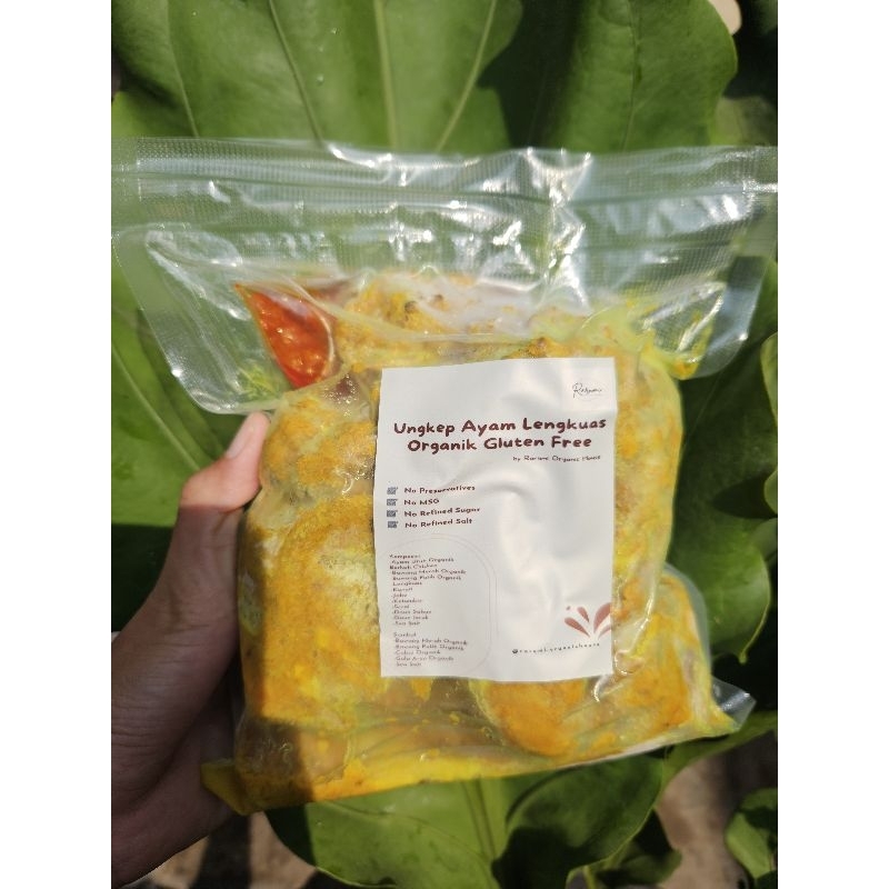 

Ungkep Ayam Organik Lengkuas + Sambal, isi 5 - 6 Potong Ayam Frozen
