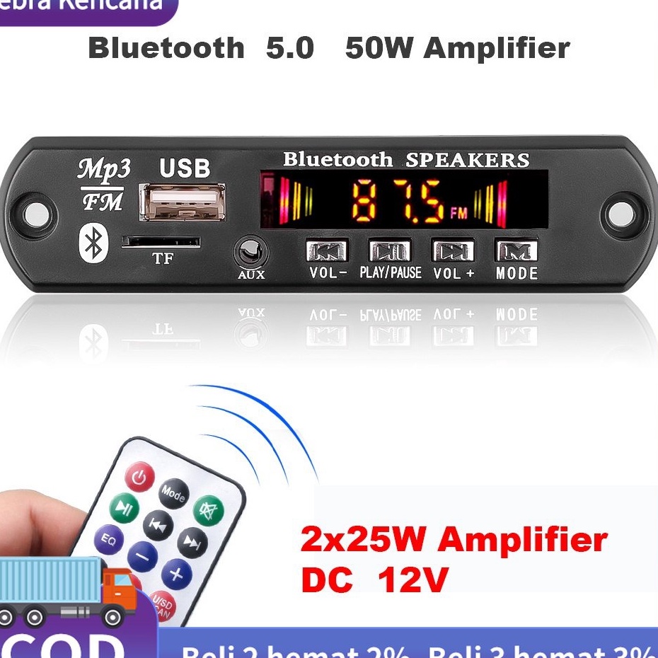MODUL MP3 BLUETOOTH PLUS FM RADIO VIRE KIT MODUL MP3 BT KIT MP3 KIT PEMUTAR LAGU MP3 USB PLAYER BLUE