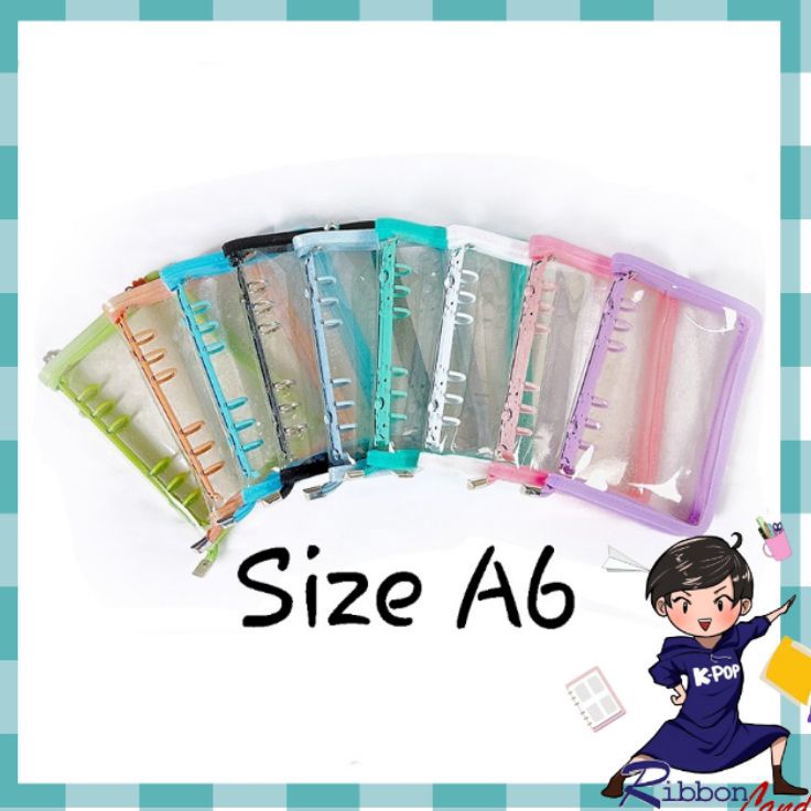 

Klasik A6 Binder Zipper Resleting PVC Glitter