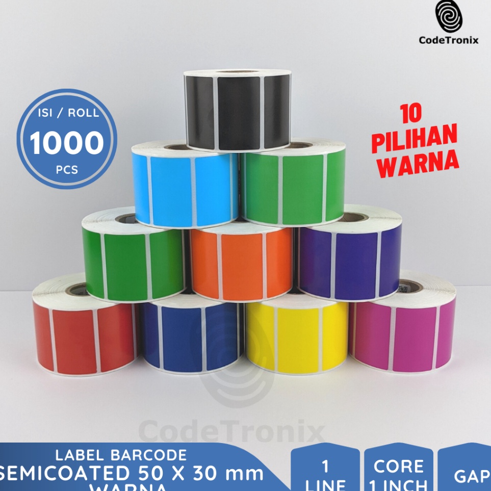 

Premium Uniqcode Label Stiker Barcode Semicoated 5x3mm 1Line 1pcs Warna