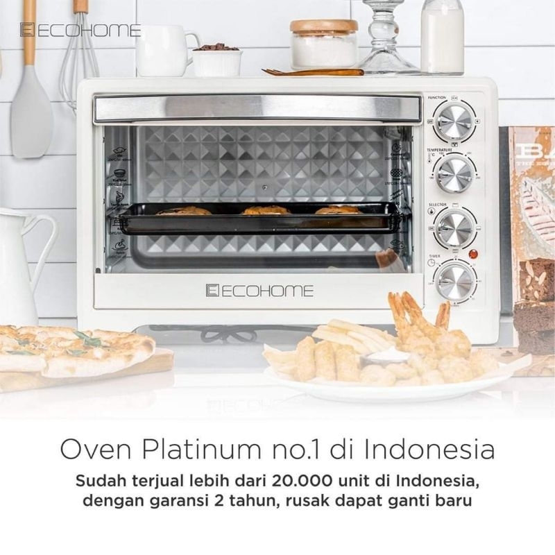 Ecohome Oven Platinum Airfryer rotisserie roasting multifungsi