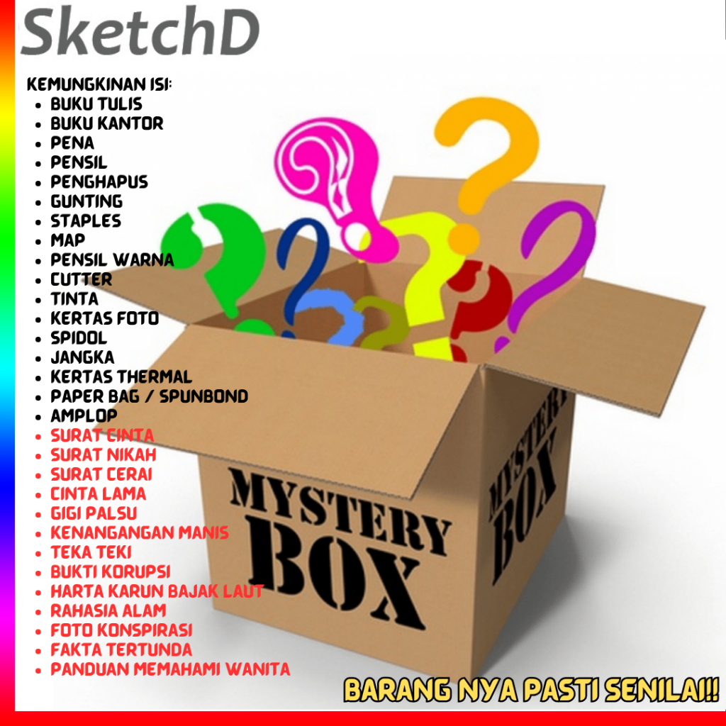 

Mystery Box Misteri Besar isi pasti berguna sesuai harga 50 - 100k