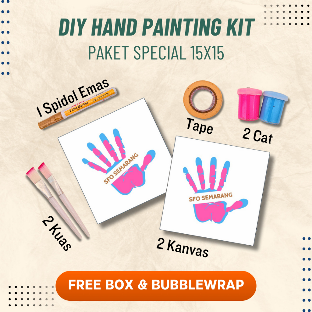 

DIY Hand Painting Kit - 1 Set Kanvas Lukis Cap Tangan Pasangan