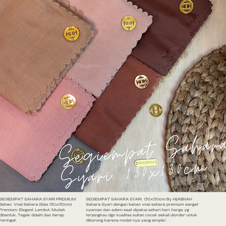 ART W83K Voal Syari Sahara Premium Hijabnah Segiempat Voal Ultrafine Premium 13x13cm