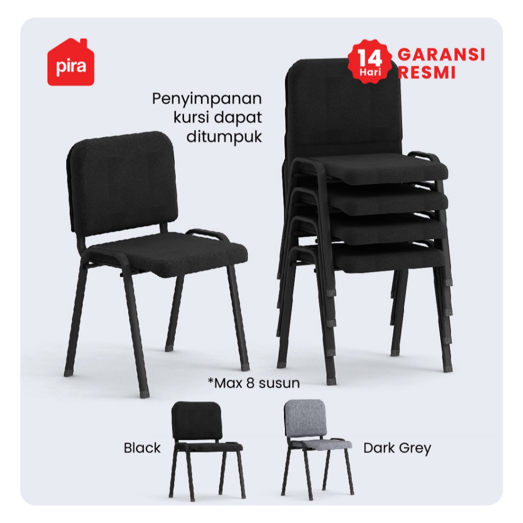 PIRA WORK -  BOBA VC Kursi Meeting / Kursi Susun / Kursi Hadap / Kursi Kantor / Kursi Kerja / ISO Ch