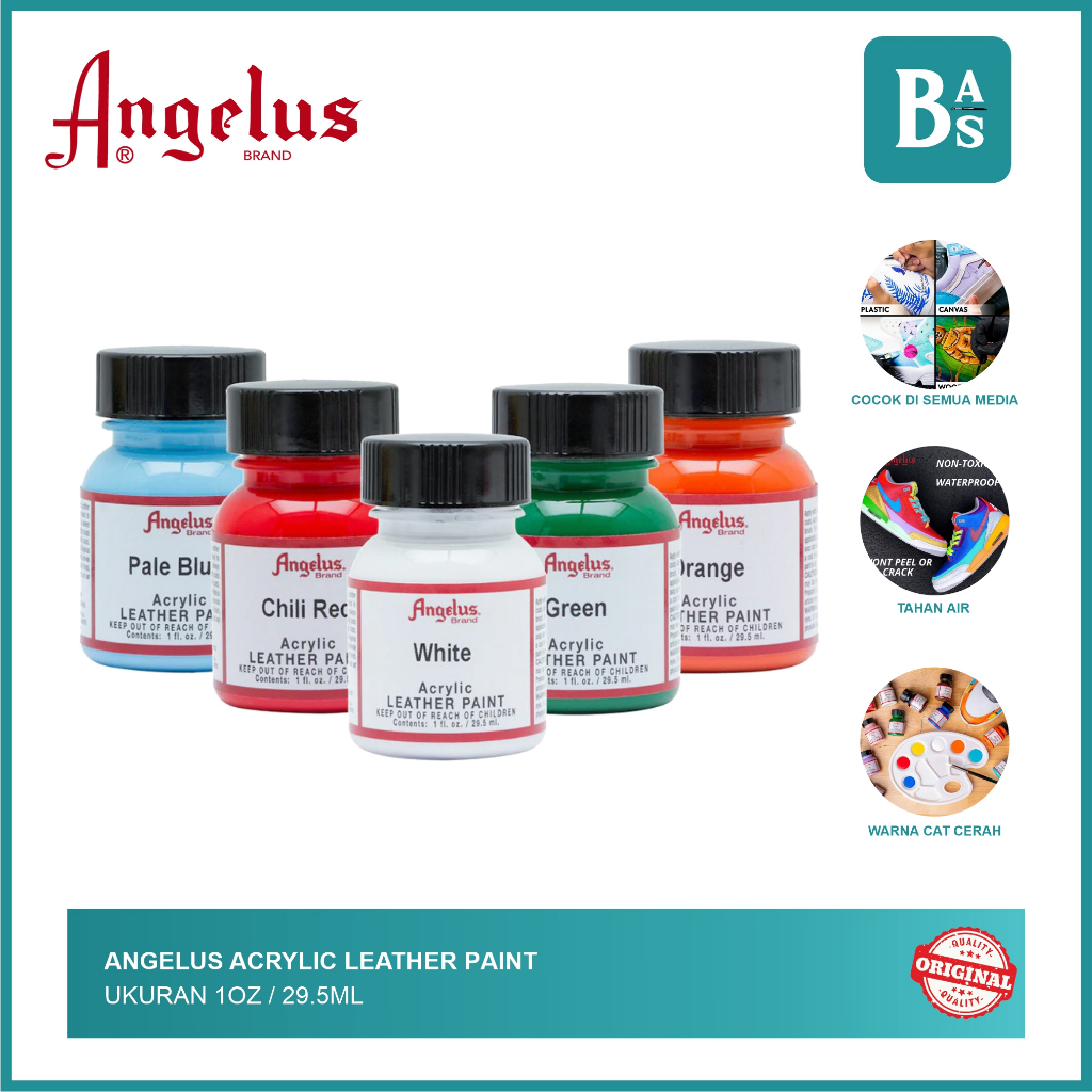 

Angelus - Acrylic Leather Paint - Cat Sepatu Kulit 1oz 29.5ml - Bali Art Supplies Part (2/3)