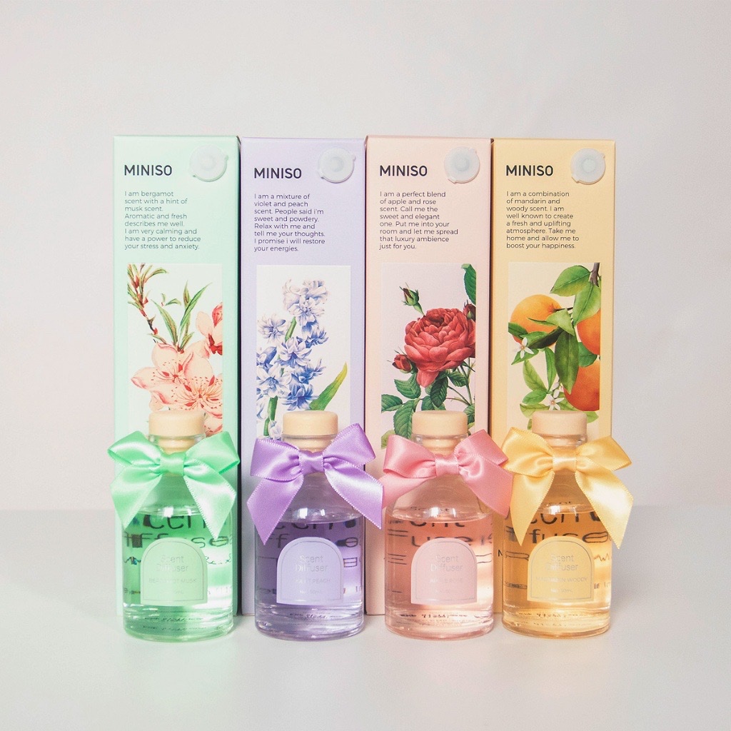 Denpasar MINISO Scent Diffuser Ink Art Diffuser Stick Pengharum Ruangan Violet Peach Bergamot Musk