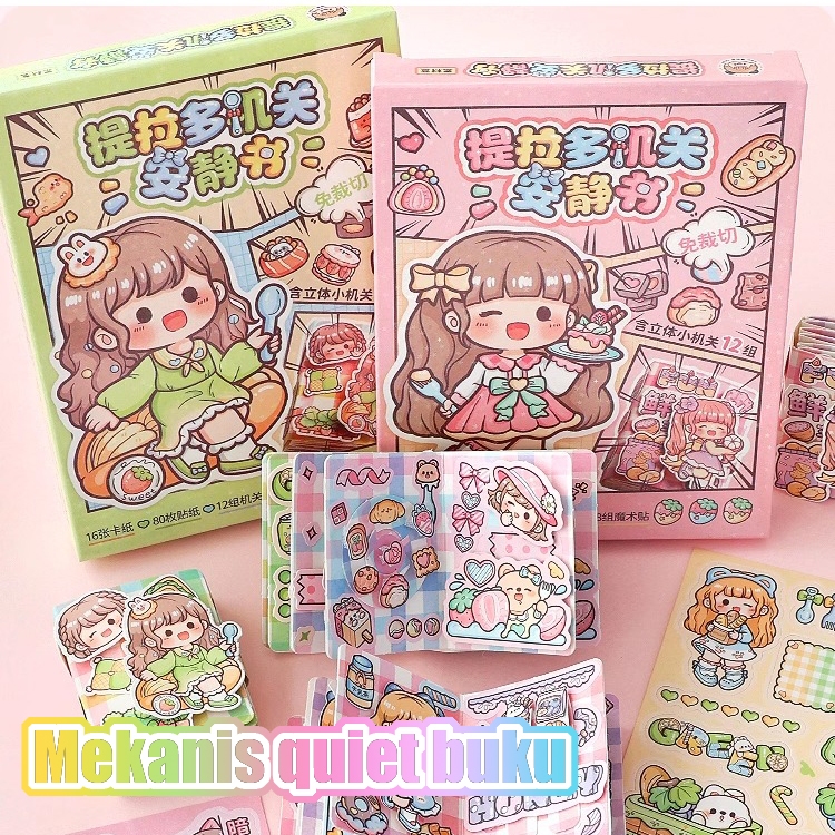 

TLD Mekanisme buku Buku Kreatif Buku DIY Buku Mainan Edukatif Quite Book Stiker Realease buku