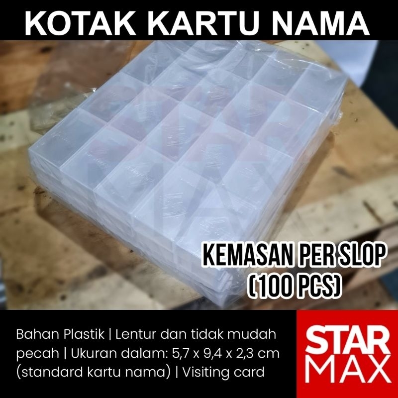 

100 PCS | Kotak Kartu Nama Plastik Bening Visiting Card | per slop