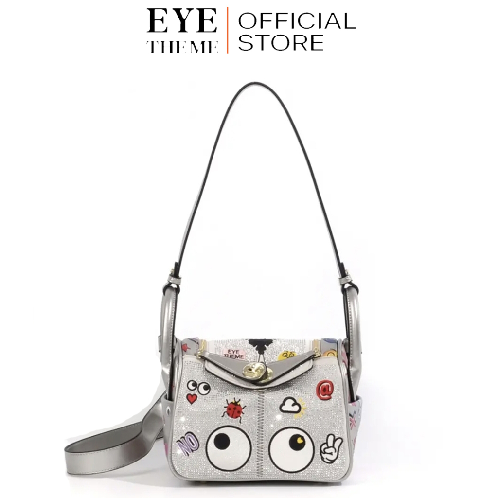 EYE THEME ~ Tas Wanita Roxane Rhinestone Embellished Eye Theme Printed Hobo Bag 9454-429 #2585