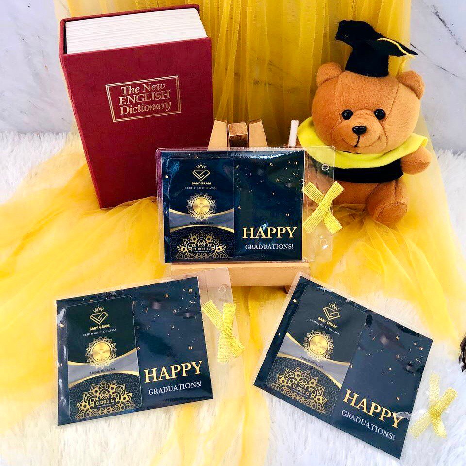 POUCH SOUVENIR GRADUATION KADO WISUDA EMAS 24 KARAT BABY GRAM REGULER SPECIAL KADO EMAS