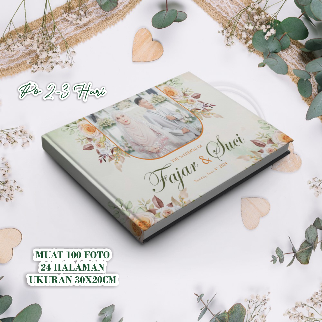 ALBUM FOTO | PHOTOBOOK WEDDING HARDCOVER | CUSTOME | MAGAZINE | 24 HALAMAN | 100 FOTO | SIZE 20 X 30