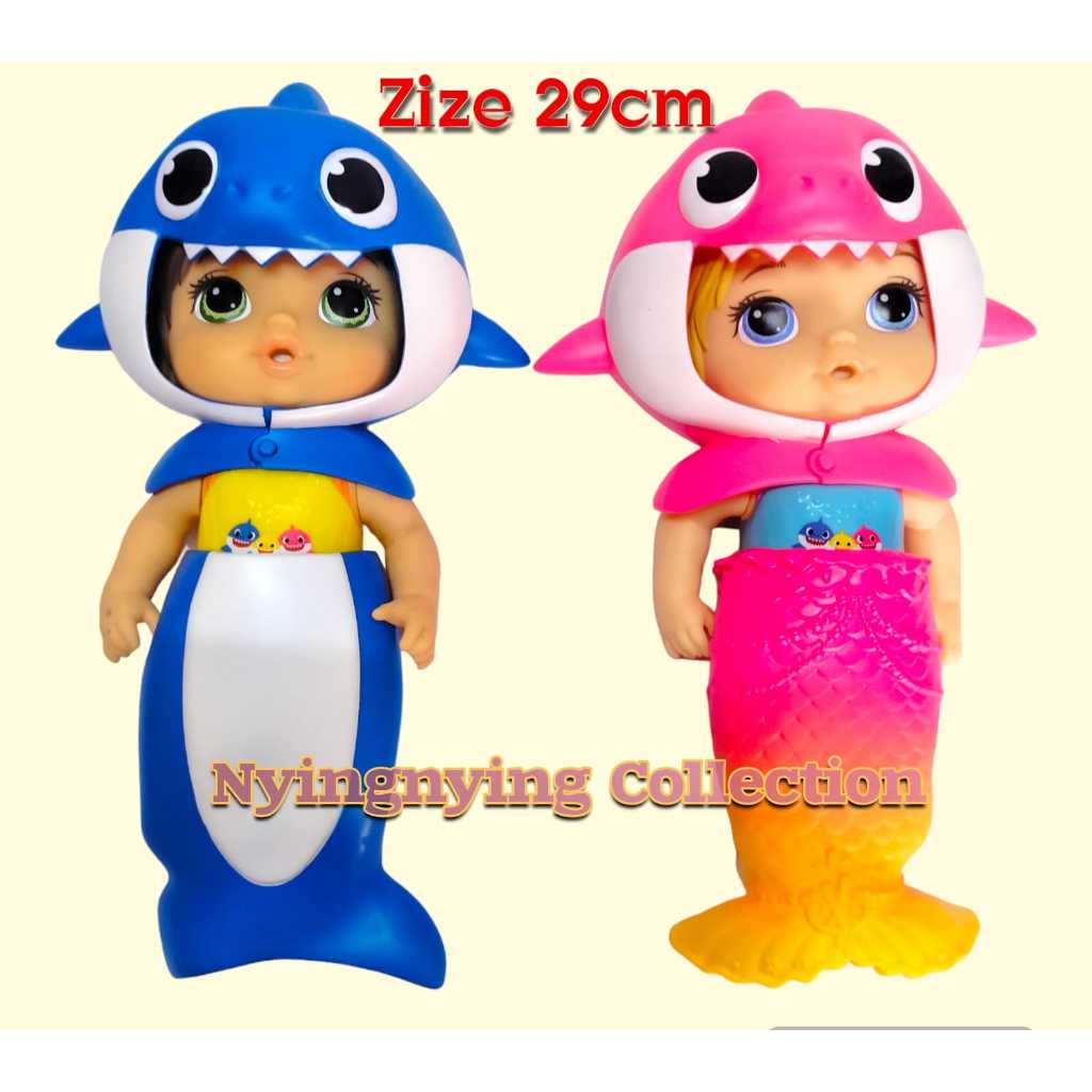 Baby Shark Hasbro Original Mainan Boneka Baby Alive biru 29cm