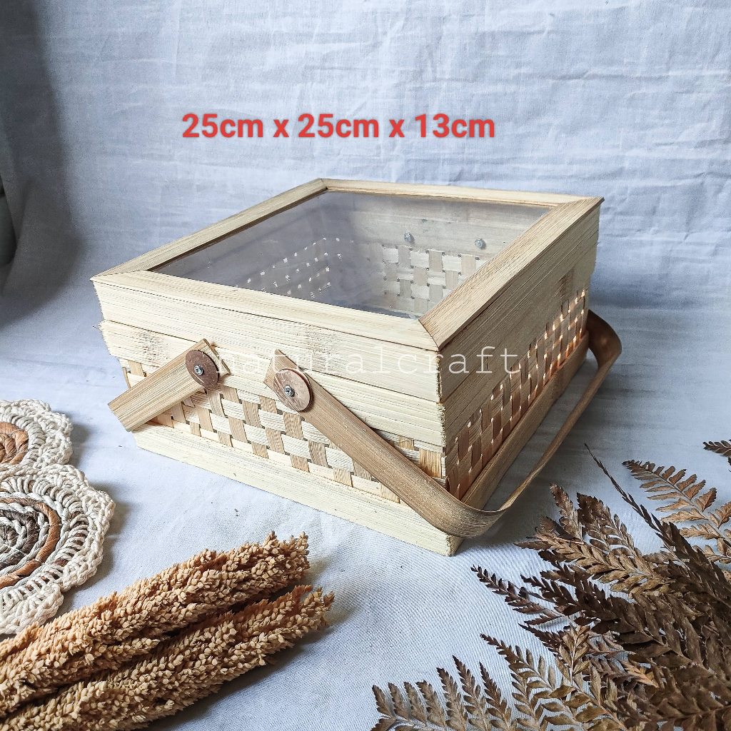 

(B162) R wadah hampers box Bleaching Tutup Transpaaran 25cm Hampers Exclusive l Wadah Hampers l Parcel l Hadiah l Hantaran l Seserahanl Nikahan l Syukuran l Naturalcraft