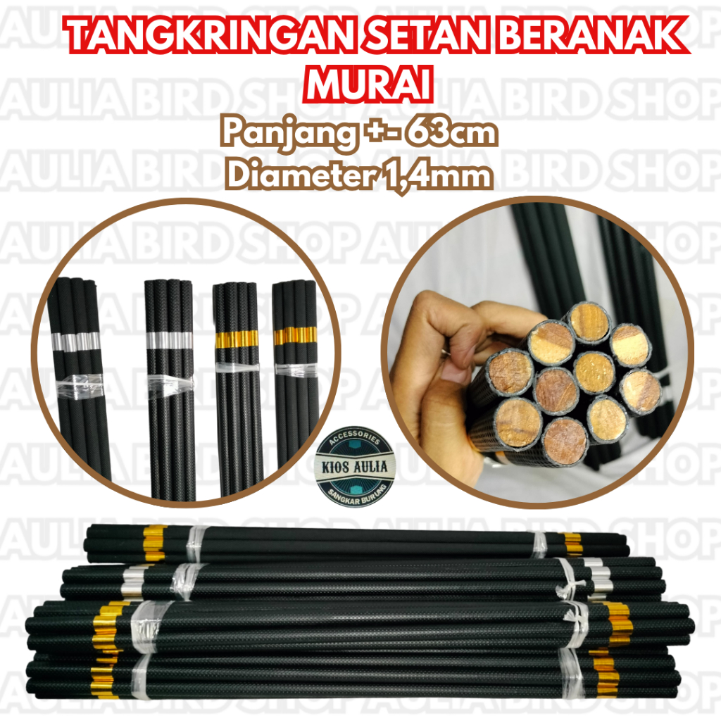 (GROSIR ECER) TANGKRINGAN SETAN BERANAK MURAI TANGSET HITAM KARET ANTI PATAH PITA SILVER DAN GOLD