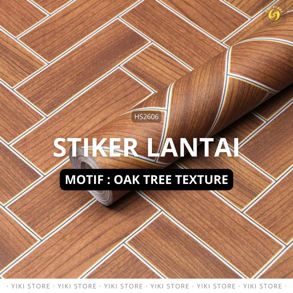 Stiker Lantai & Dinding motif TEKSTUR BATA KAYU OAK | Wallpaper Kamar Mandi Toilet Dapur Tamu