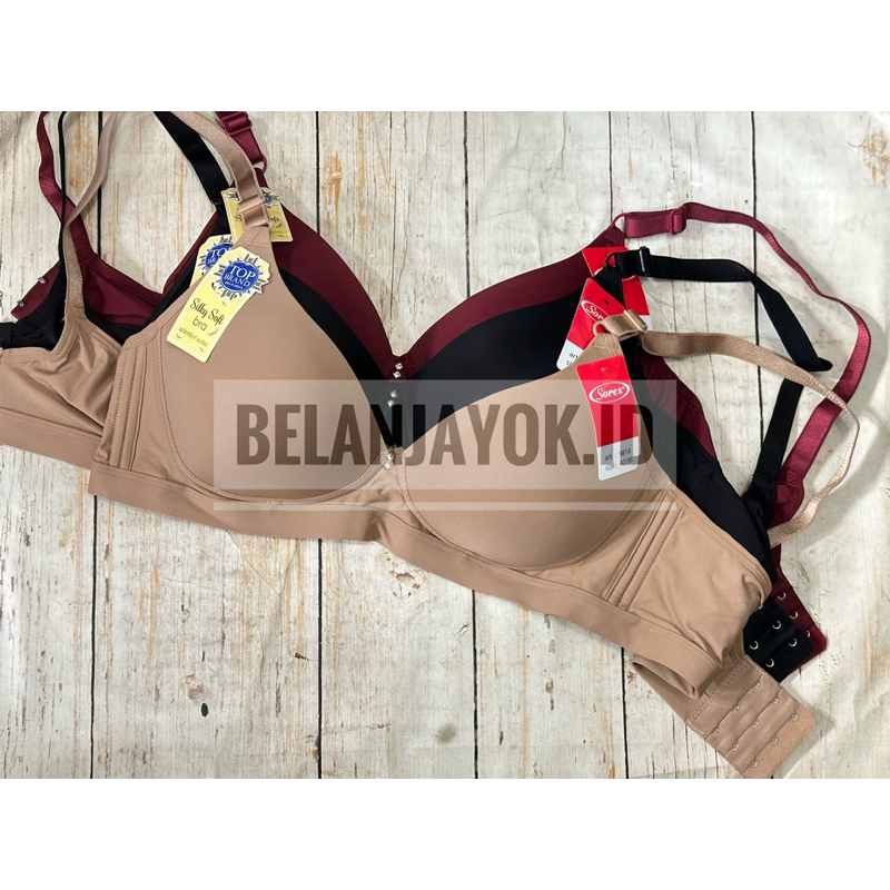 BH Sorex 9814 Tanpa Kawat Kait 3 Bra Sorex Silky Soft