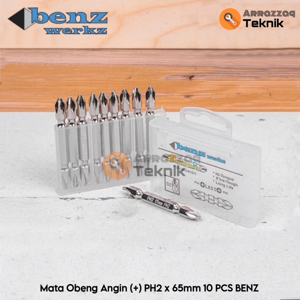 BENZ Mata Obeng Angin (+) PH2 x 65mm - Mata Obeng Bolak Balik 10 PCS