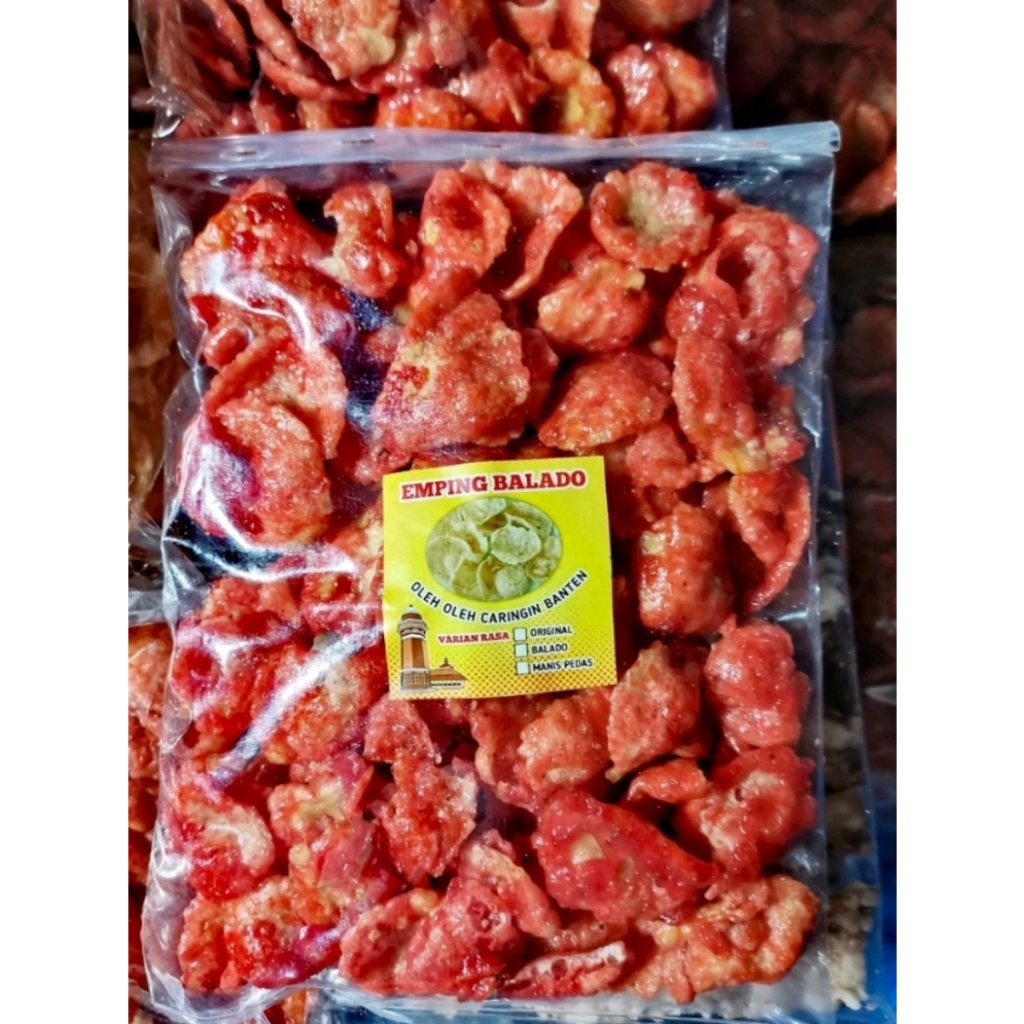 

Emping Balado Pedas Manis Berat 500g / 500gr / 500gram Manis & Gurih