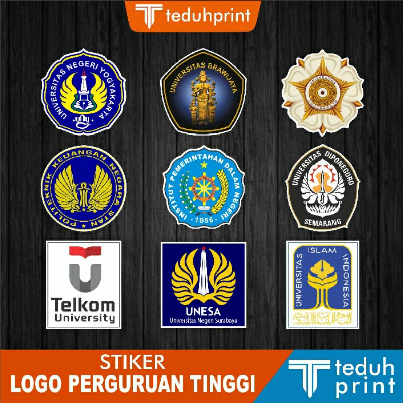 Sticker Stiker Universitas Kampus UNY Brawijaya UGM STAN IPDN UNDIP TELKOM UNIV UNESA UII Eksklusif