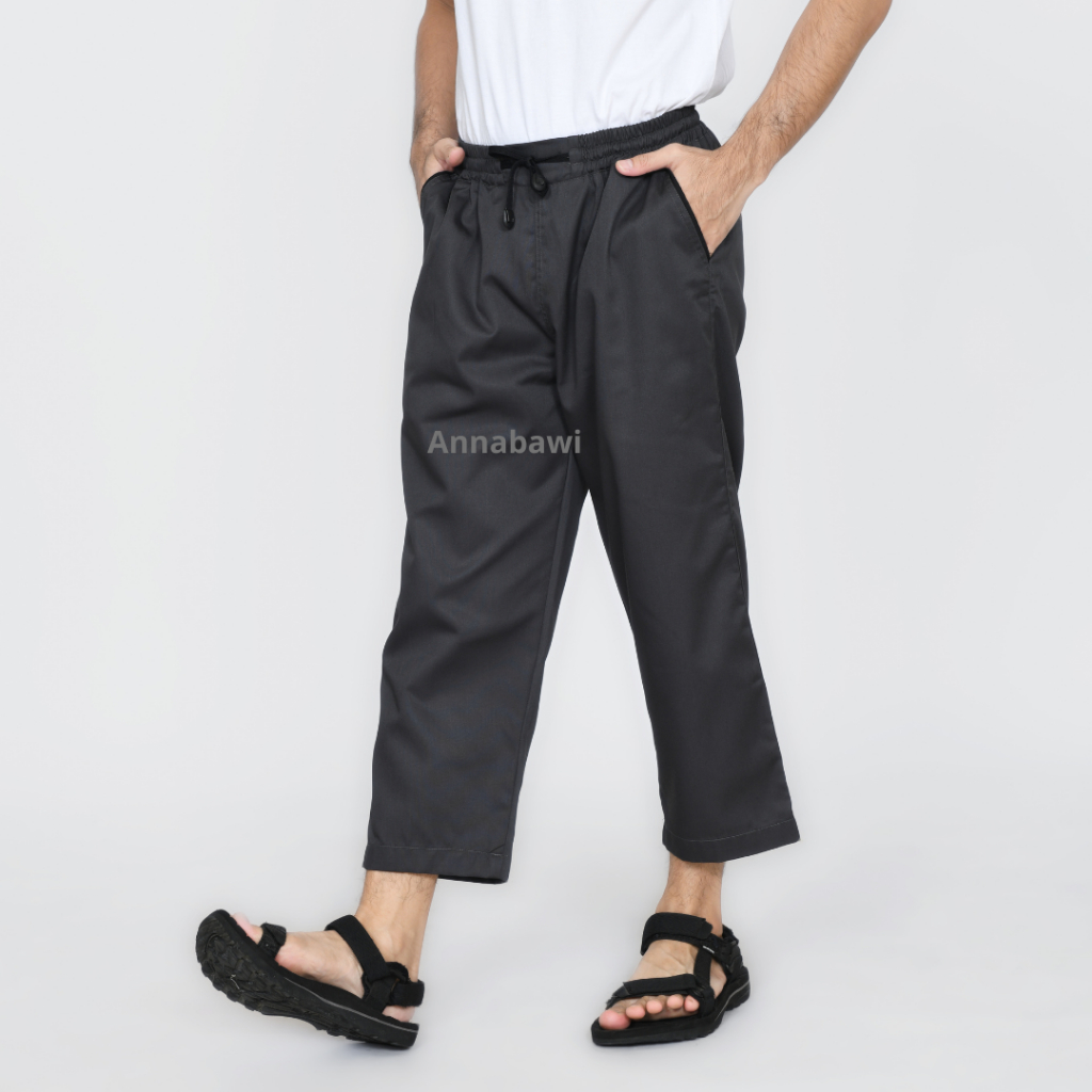 Celana Sirwal List Komprang Pria Dewasa Bahan Katun Tebal