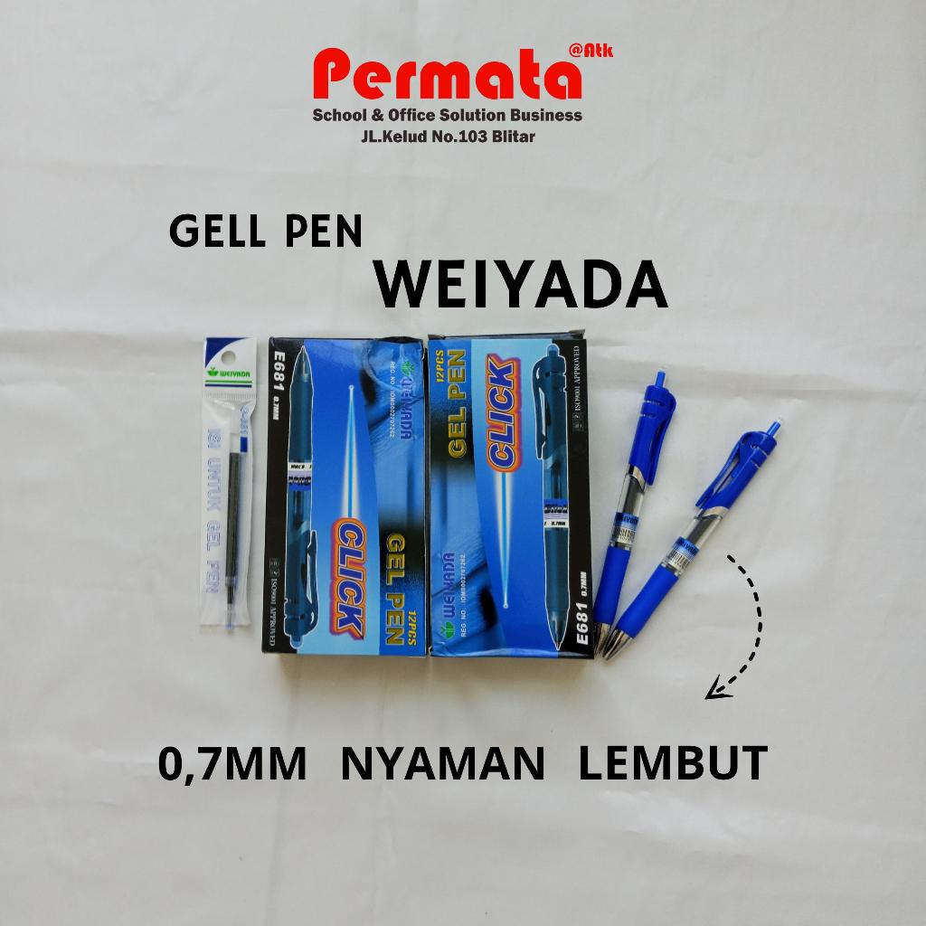 

PULPEN WEIYADA - Gel Pen / Pulpen / Bolpen Gel Click E681 (0.7 mm)