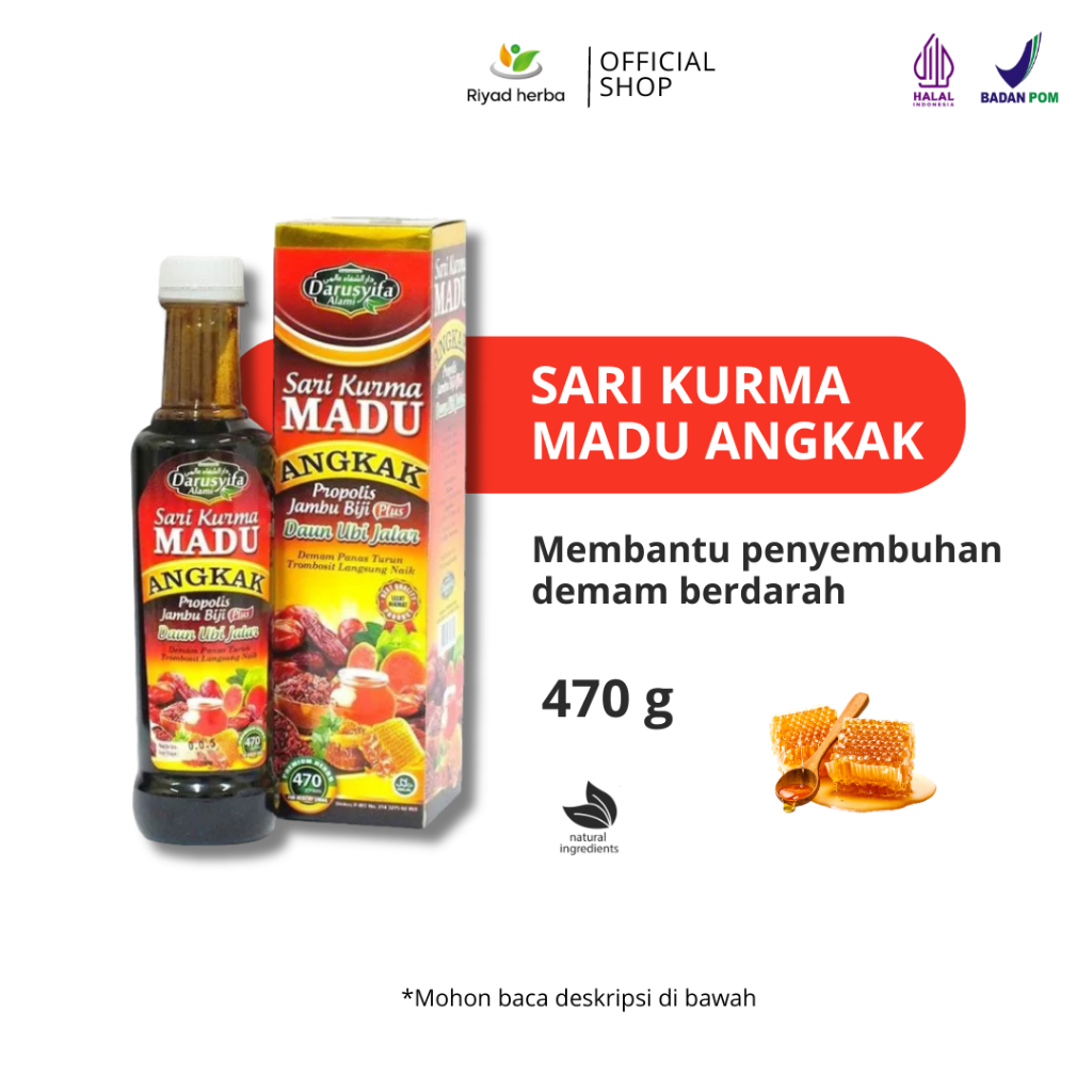 Sari Kurma Madu Angkak Darusyifa | Demam Turun & Trombosit Naik