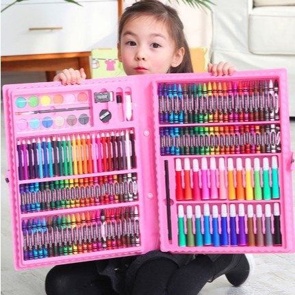 

150 pcs Crayon Alat Lukis Anak Pensil Warna Cat Air Perlengkapan Menggambar Melukis Mewarnai Set Art Full Set pc Krayon 150pcs 150pc