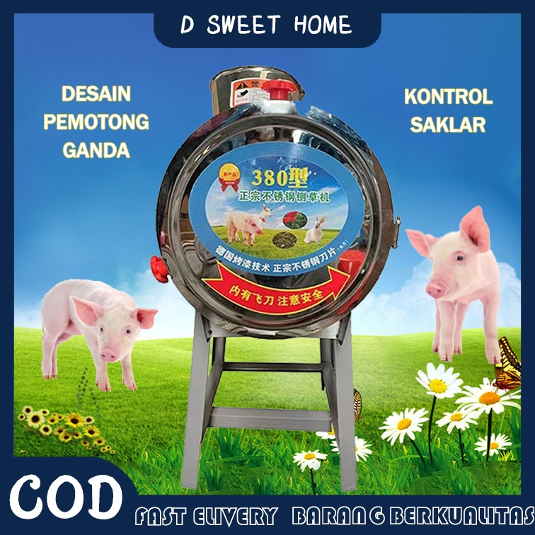 Rumah tangga listrik kecil pemotong rumput penggiling rumput penggiling pakan hijau perajang pelet k