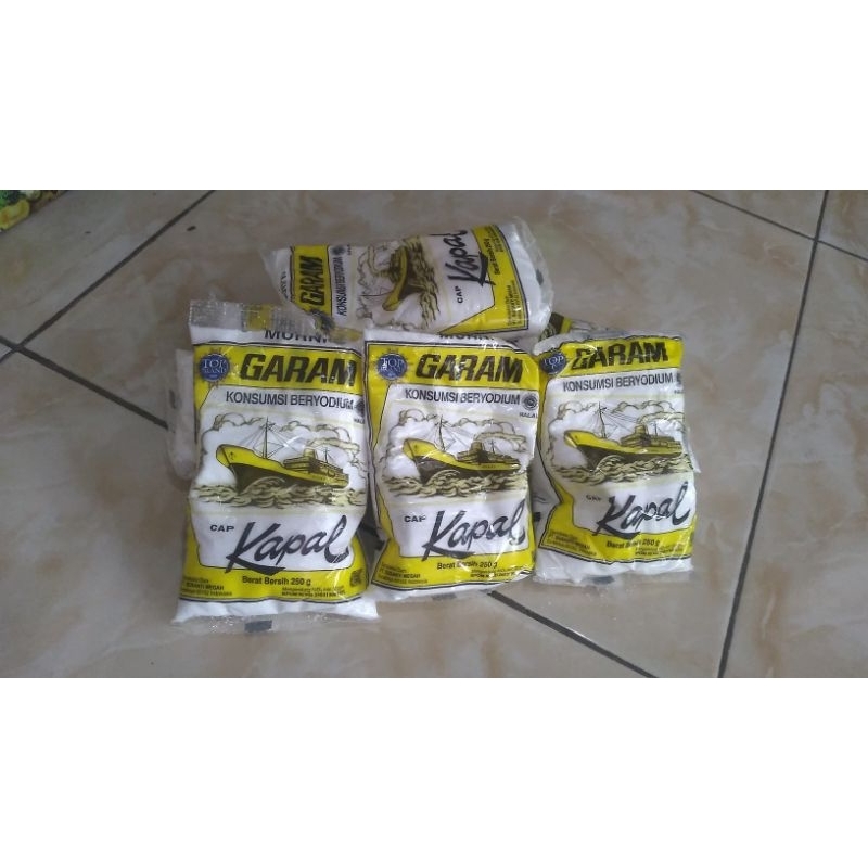 

Garam cap kapal 250gr, 10biji