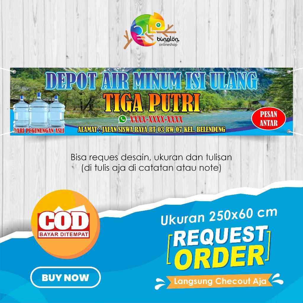 Spanduk Banner Depot Air Minum Free Custom Desain