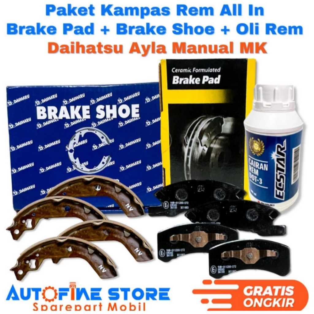 Paket Kampas Rem Daihatsu Ayla Manual MK