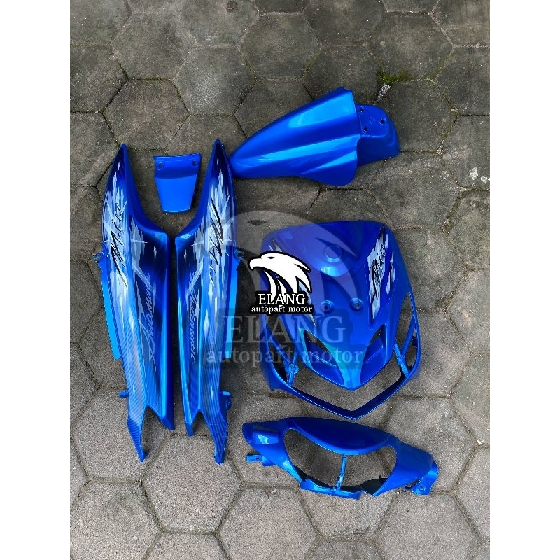 BODYSET FULL MIO SMILE 2009 BIRU BODY HALUS MIO SMILE 2009 BIRU DAN STRIPING STIKER