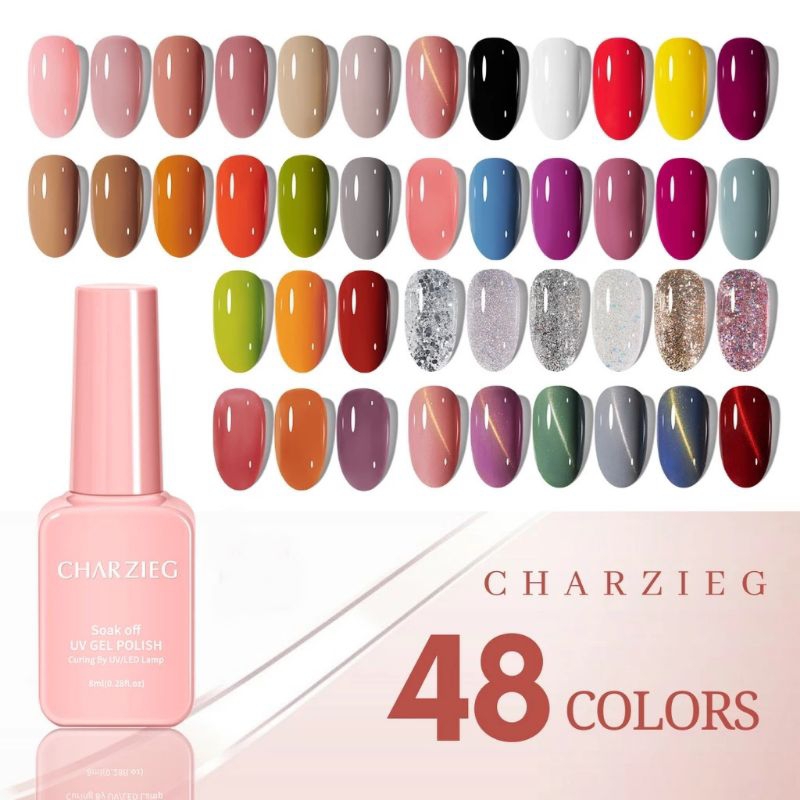 Charzieg Pink Gel Nail Polish UV LED Kutek Gel