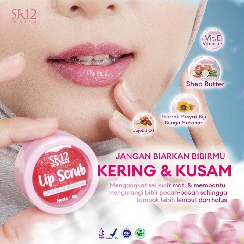 Lip Scrub SR12 / Pelembap Bibir Scrub Bibir Eksfoliasi Bibir