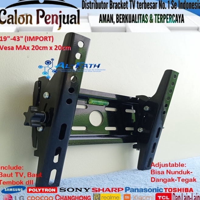 Bracket TV SHARP 19 sd 43 inch IMPORT QUALITY Garansi 1 cocok