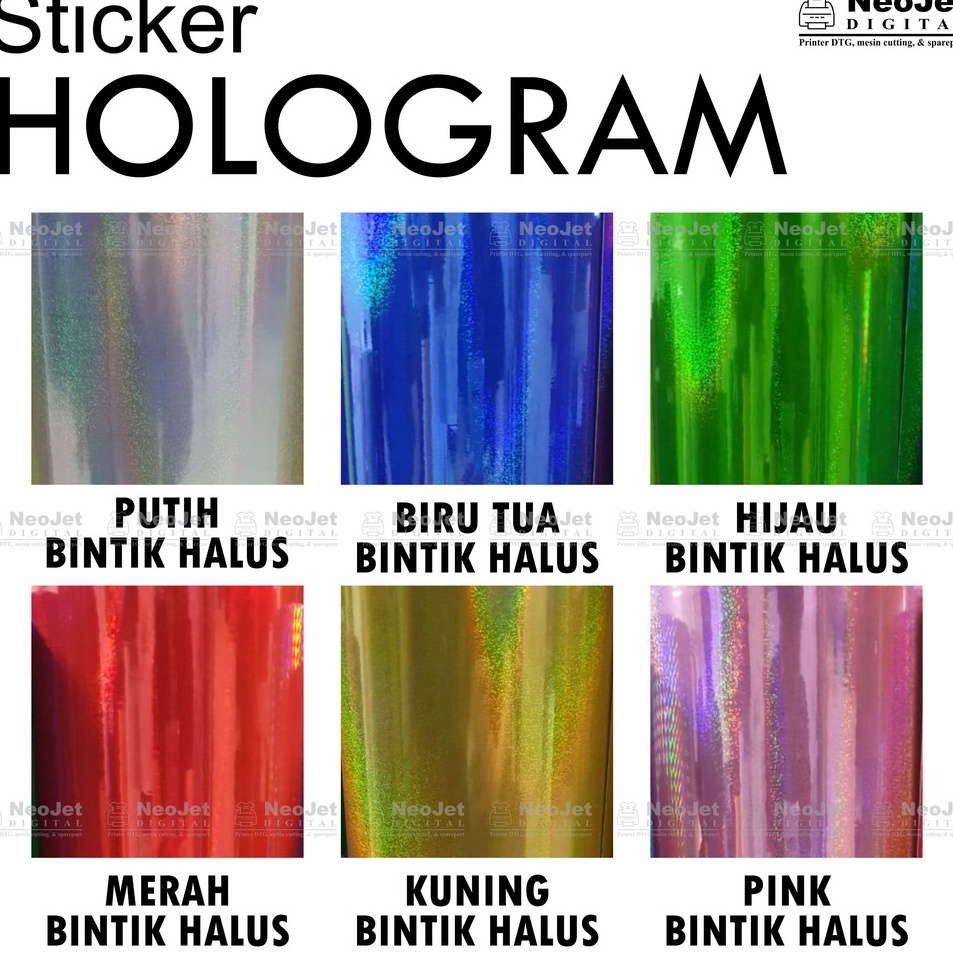 

Mewah Sticker Hologram Stiker Glitter Gliter 6x5cm Motif Pasir Bintik Halus Kotak Rainbow Polos Tetesan air