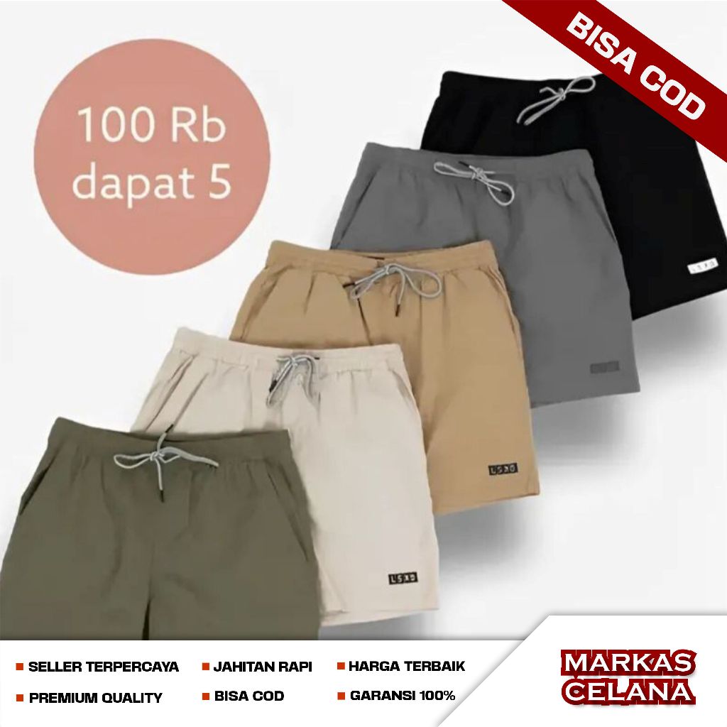 100 RIBU DAPAT 5 PCS BOARDSHORT PANTS/ CELANA BOARDSHORT SANTAI (SIZE M-XL 5 PCS DAN XXL 4 PCS) Kare