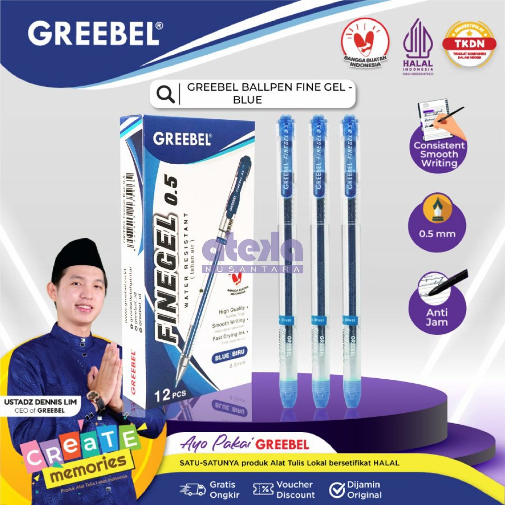 

GREEBEL BALLPEN FINE GEL - Pulpen Gel greebel