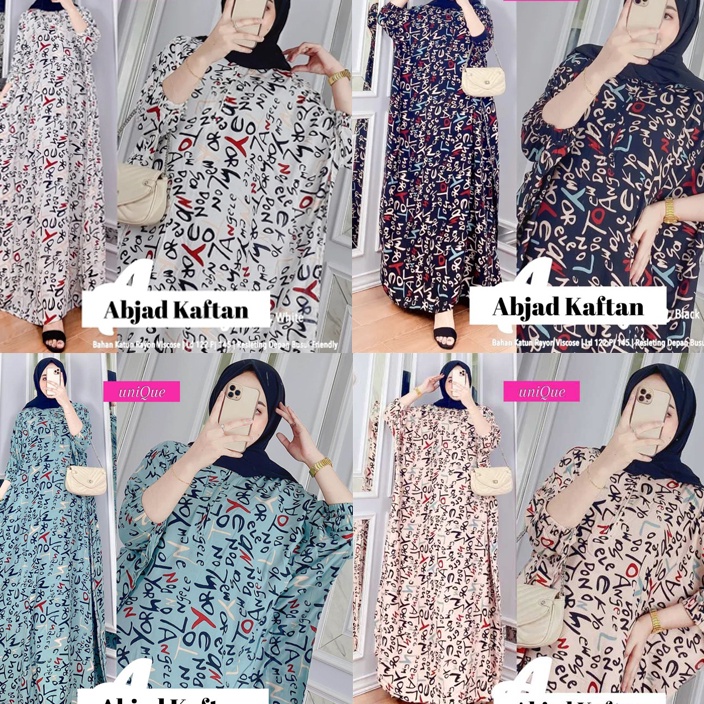 Free Ongkir Kaftan Abjad Modern Kekinian Kaftan Jumbo Wanita By Afareen Mode