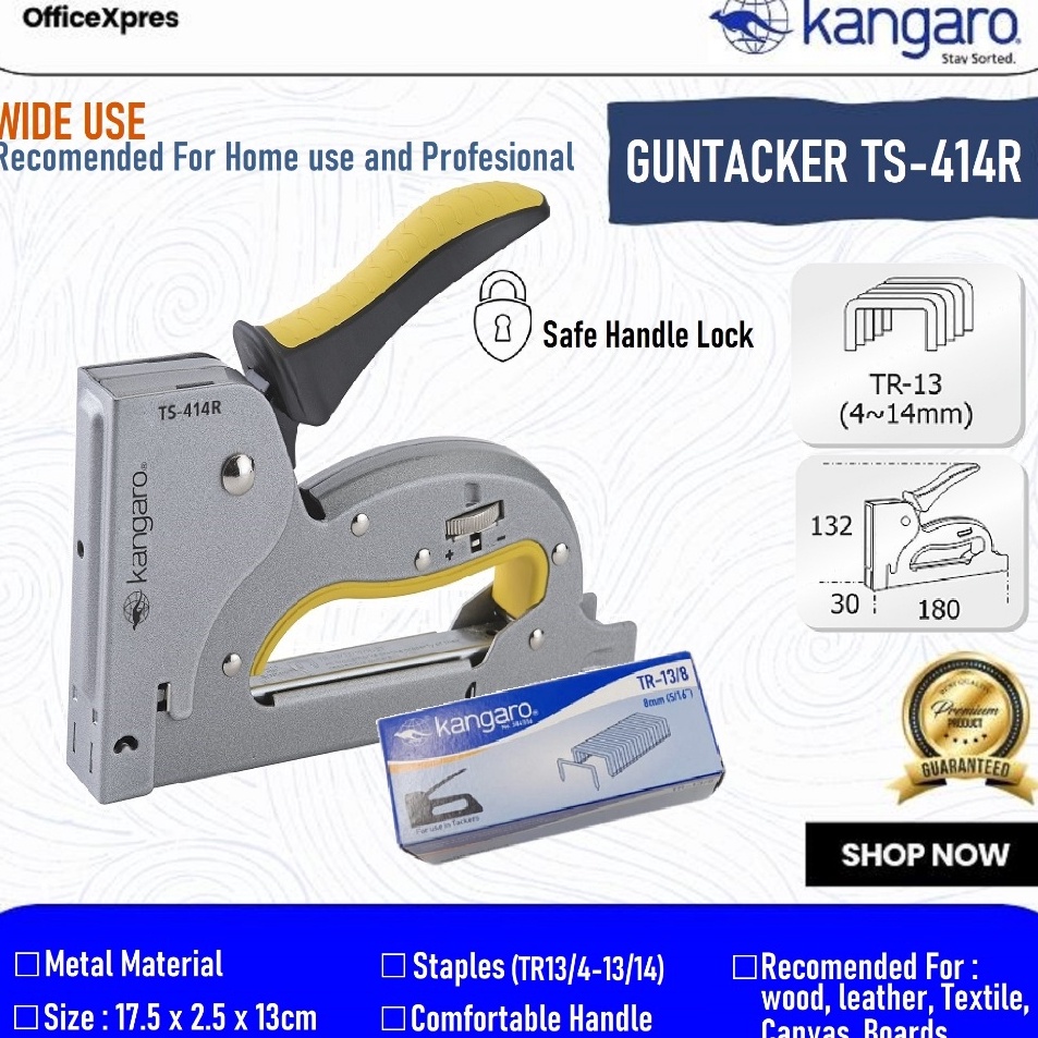 

Stapler Tembak tacker TS 414R Sejenis MAX TGA Stapler Sofa Staples Tembak Jok Motor Tacker Kangaro
