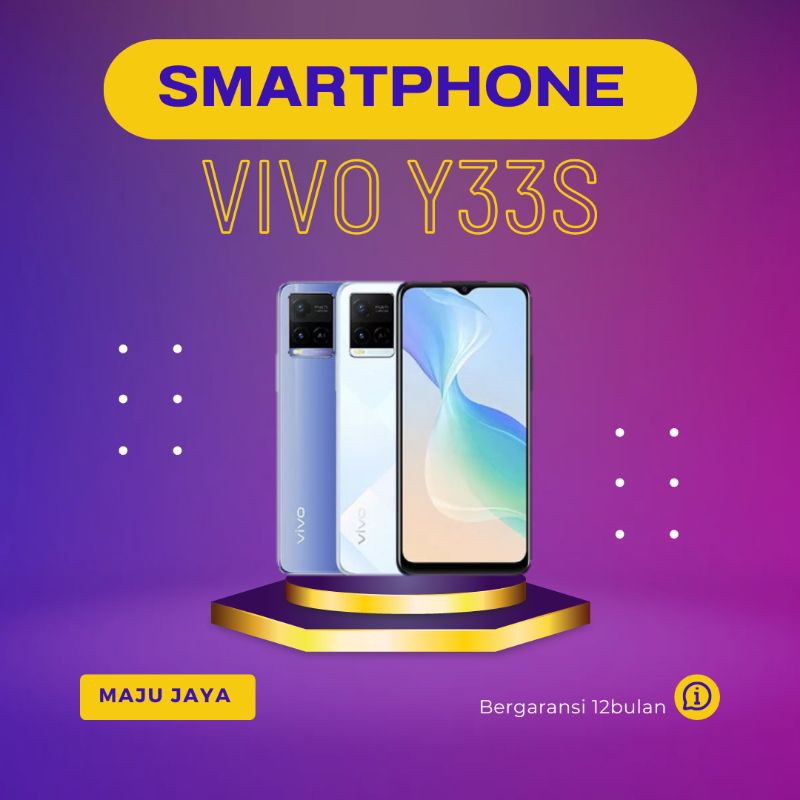 HP VIVO Y33s RAM 8/256GB 16MP Depan 50MP Kamera Belakang Layar 6.58 inci Baru Garansi 1 Tahun