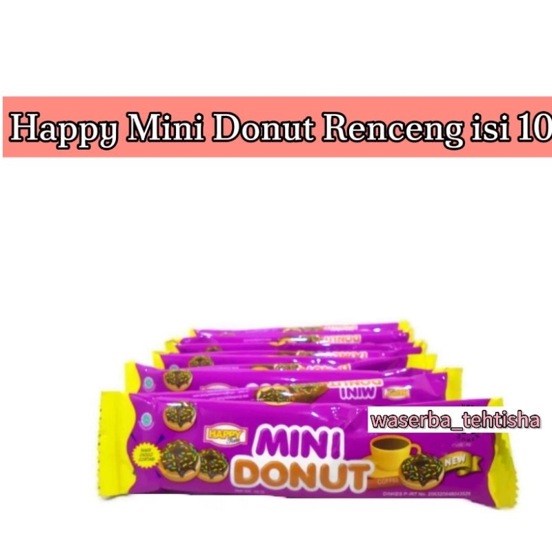 

waserba_tehtisha| Happy time mini donut renceng isi 10/ Coklat donut tabur meses isi 10