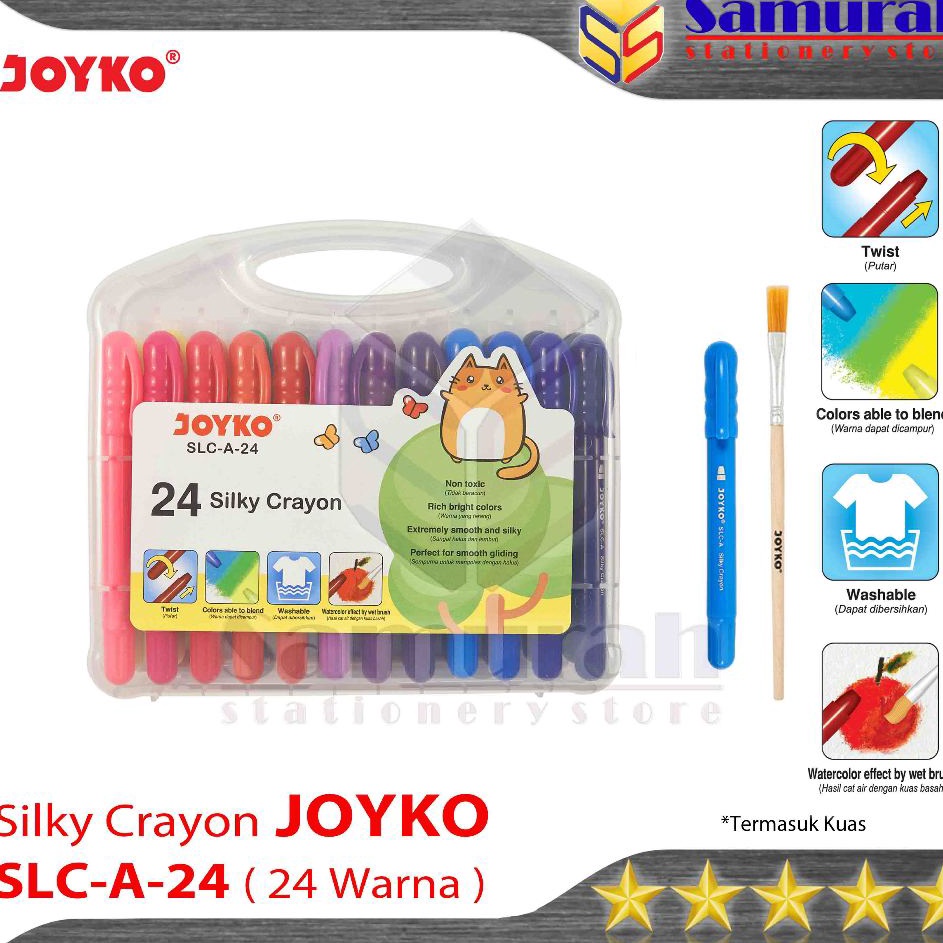 

Crayon SIlky SLC A 24 Warna Kuas Krayon Halus Lembut SLCA24 Hard Case Tidak Be