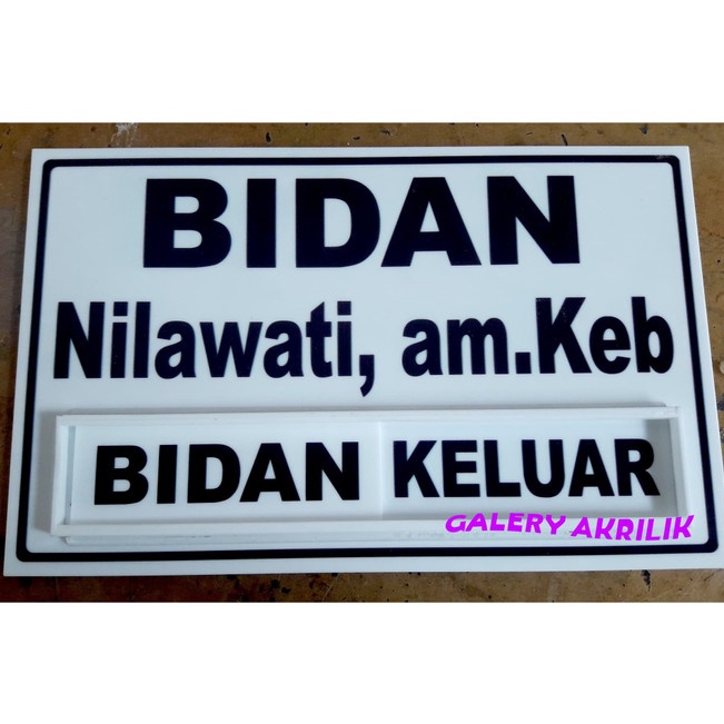 

Ready Stock Acrylic Papan Nama DokterBidan27x17cm SIGN BOARD SIGN LABEL Elegan