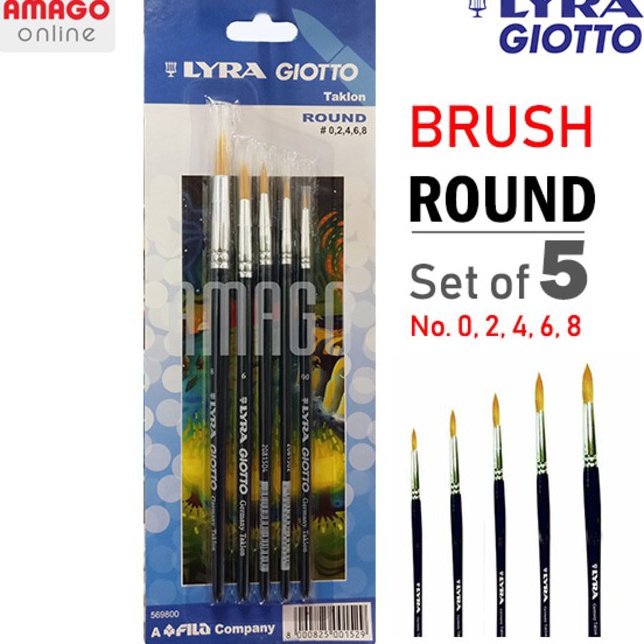 

Inovatif LYRA Brush Set LYRA Taklon Round Brush 2 4 6 8 Blue Label 5698