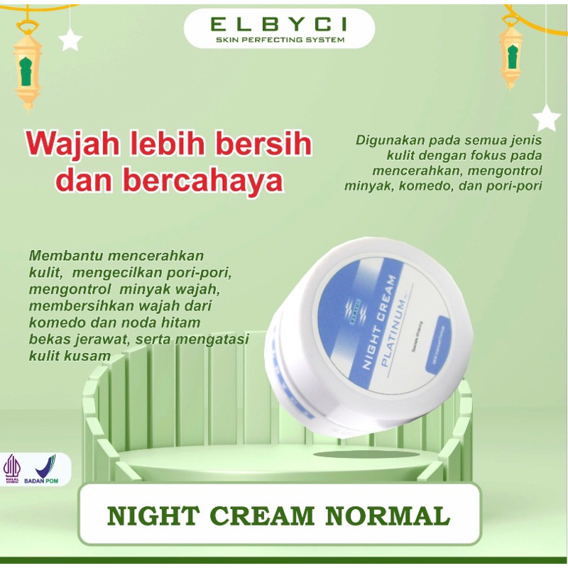 Elbyci Night Cream Platinum | Skincare Elbyci | Paket elbyci | ORI