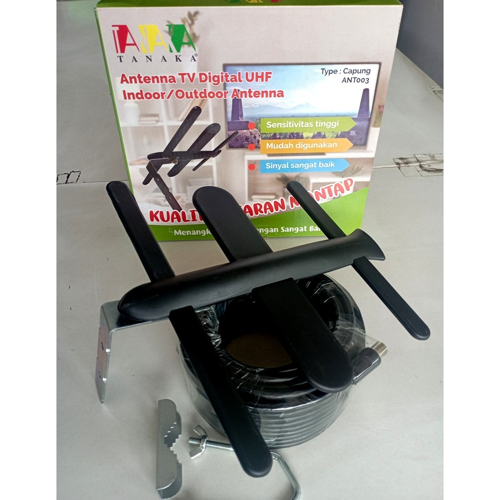 Antena TV Digital Indoor/Outdoor TANAKA type CAPUNG + Kabel 15 mtr